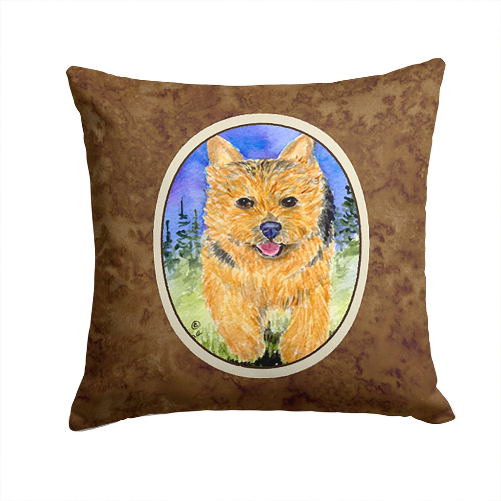 Norwich Terrier Decorative Throw Pillow 14x14 Indoor Outdoor Accent Cushion, Fabric Cover with Insert for Sofa, Bed, Porch & Living Room