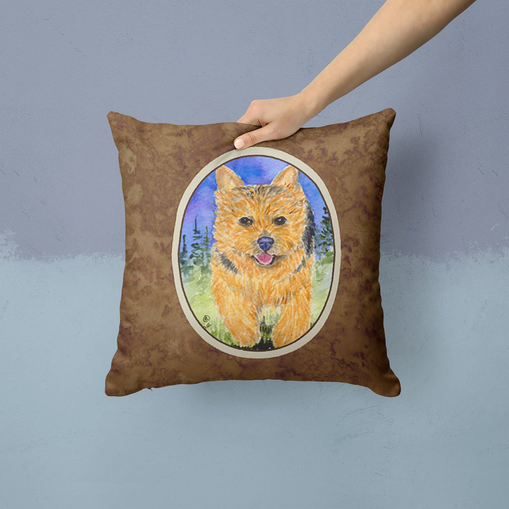 Norwich Terrier Decorative Throw Pillow 14x14 Indoor Outdoor Accent Cushion, Fabric Cover with Insert for Sofa, Bed, Porch & Living Room