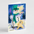 Snowman with Golden Retriever Greeting Cards Pack of 8 Blank Cards with Envelopes Whimsical A7 Size 5x7
