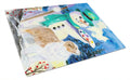 Snowman with Australian Shepherd Cutting Board Tempered Glass Kitchen Cutting Surface, Heat Resistant Chopping, Non-Slip Feet, Food Prep & Serving