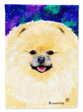 Pomeranian House Flag 28x40 Porch Sleeve Pole Decorative Outside Yard Banner Artwork Wall Hanging, Polyester