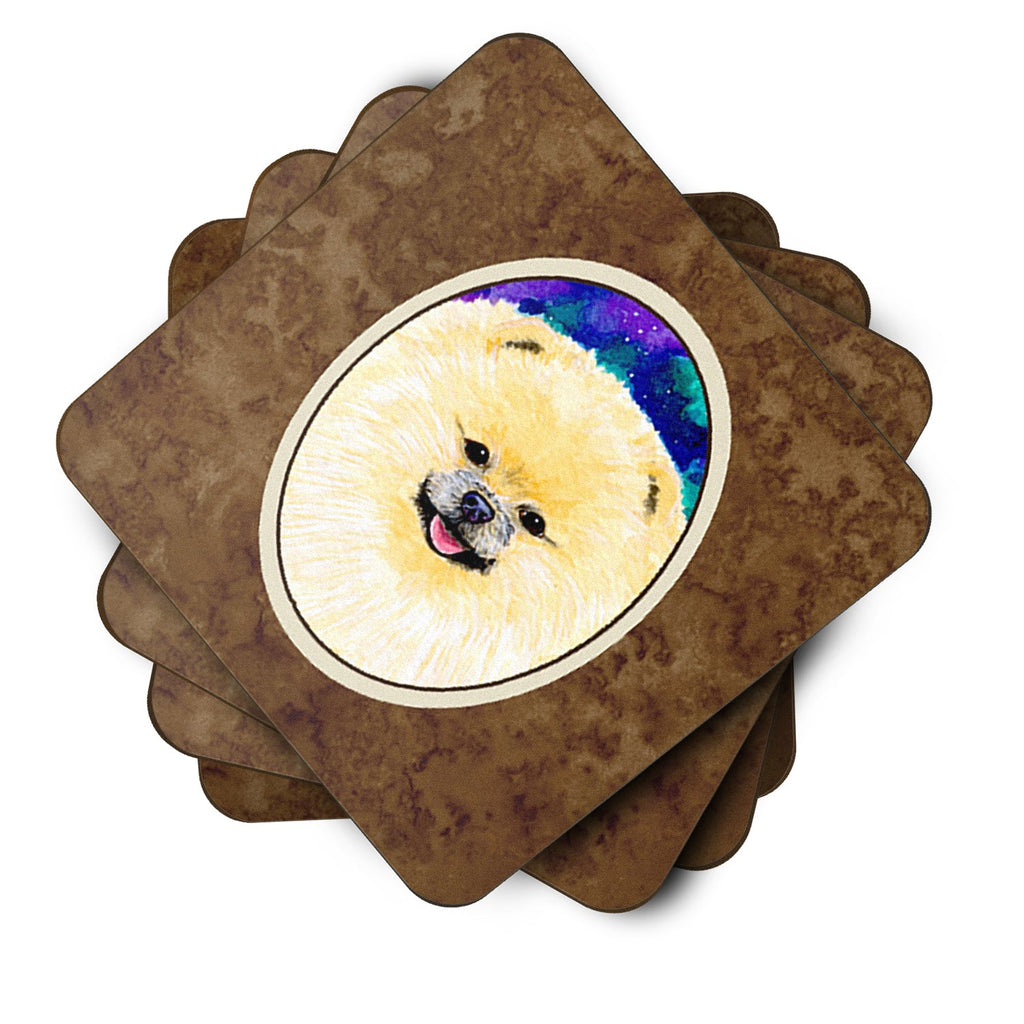 Pomeranian Foam Coasters Set of 4 Cup Coasters for Indoor Outdoor, Tabletop Protection, Anti Slip, Mouse pad Material