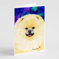 Pomeranian Greeting Cards Pack of 8 Blank Cards with Envelopes Whimsical A7 Size 5x7