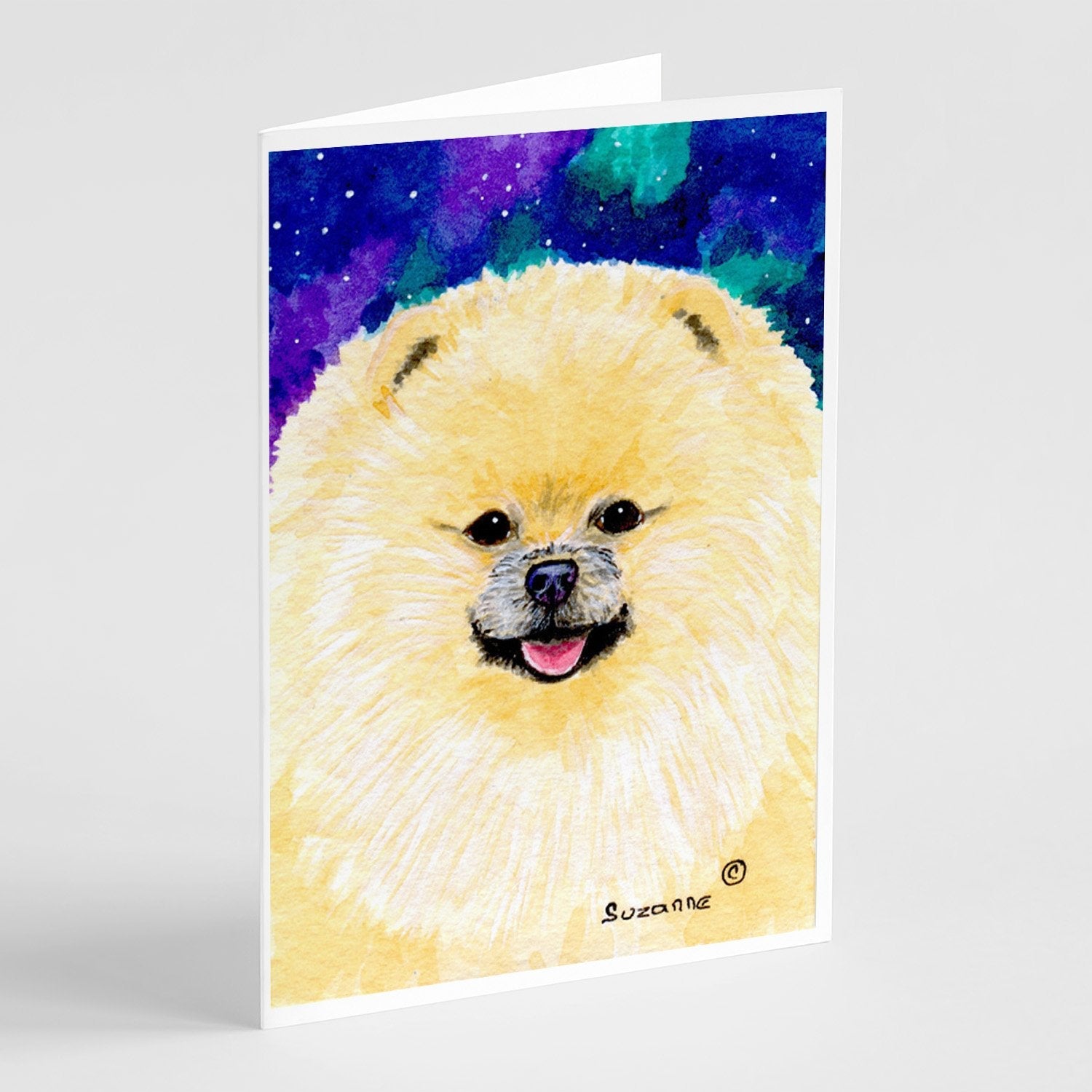 Pomeranian Greeting Cards Pack of 8 Blank Cards with Envelopes Whimsical A7 Size 5x7