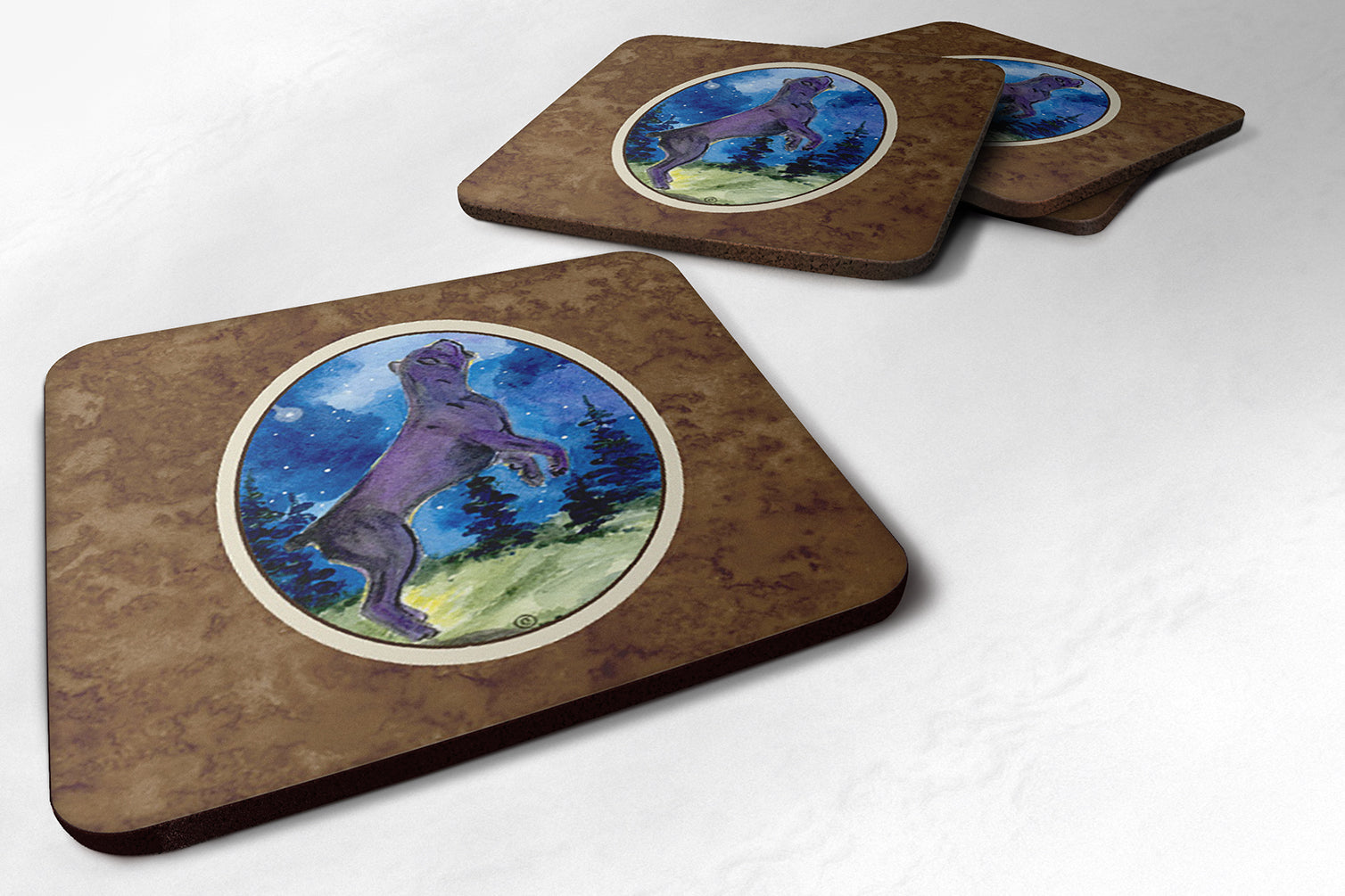 Cane Corso Foam Coasters Set of 4 Cup Coasters for Indoor Outdoor, Tabletop Protection, Anti Slip, Mouse pad Material
