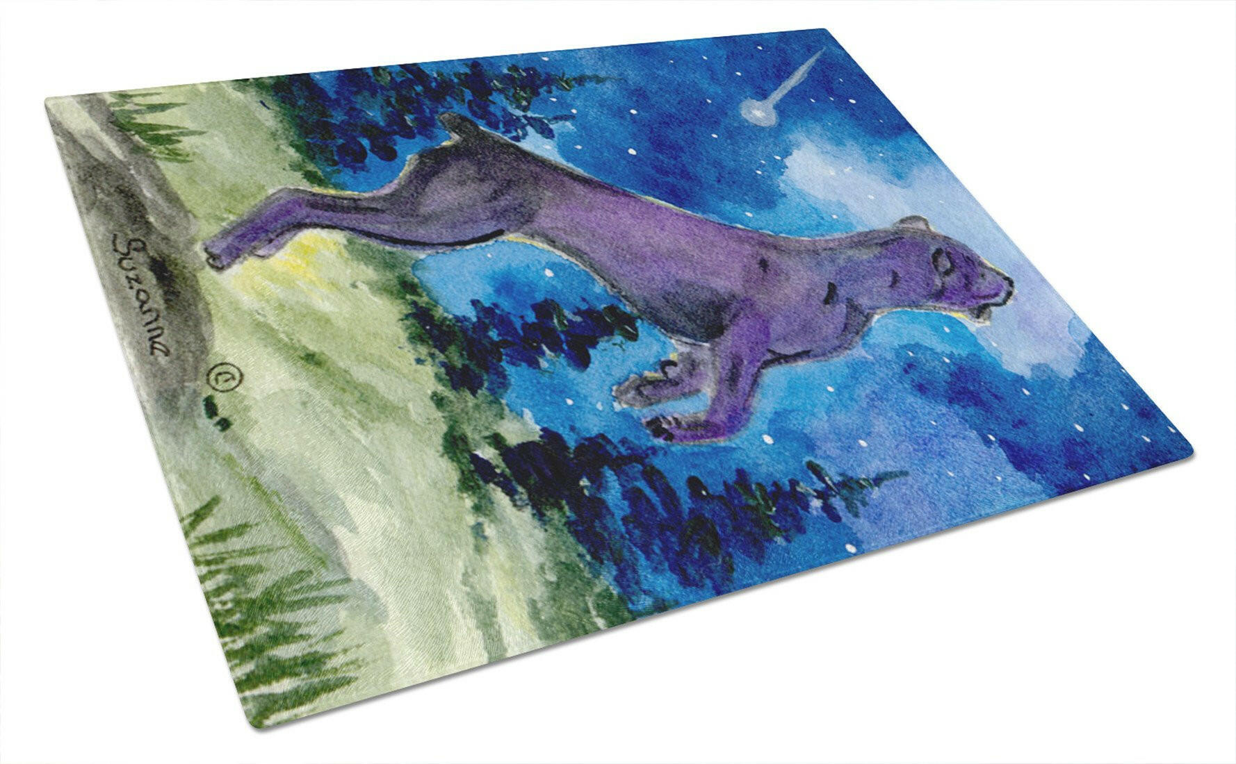 Cane Corso Cutting Board Tempered Glass Kitchen Cutting Surface, Heat Resistant Chopping, Non-Slip Feet, Food Prep & Serving