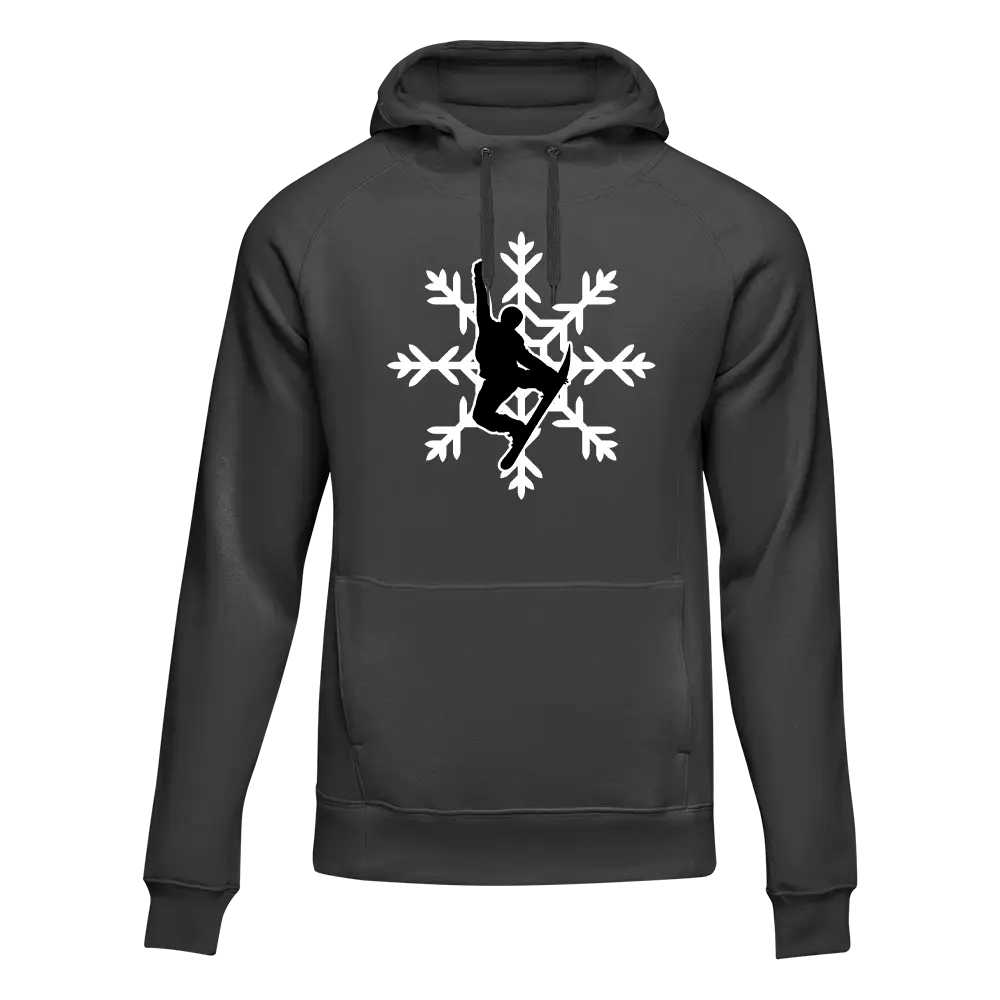 Snowboard Snowflake Adult Fleece Hoodie