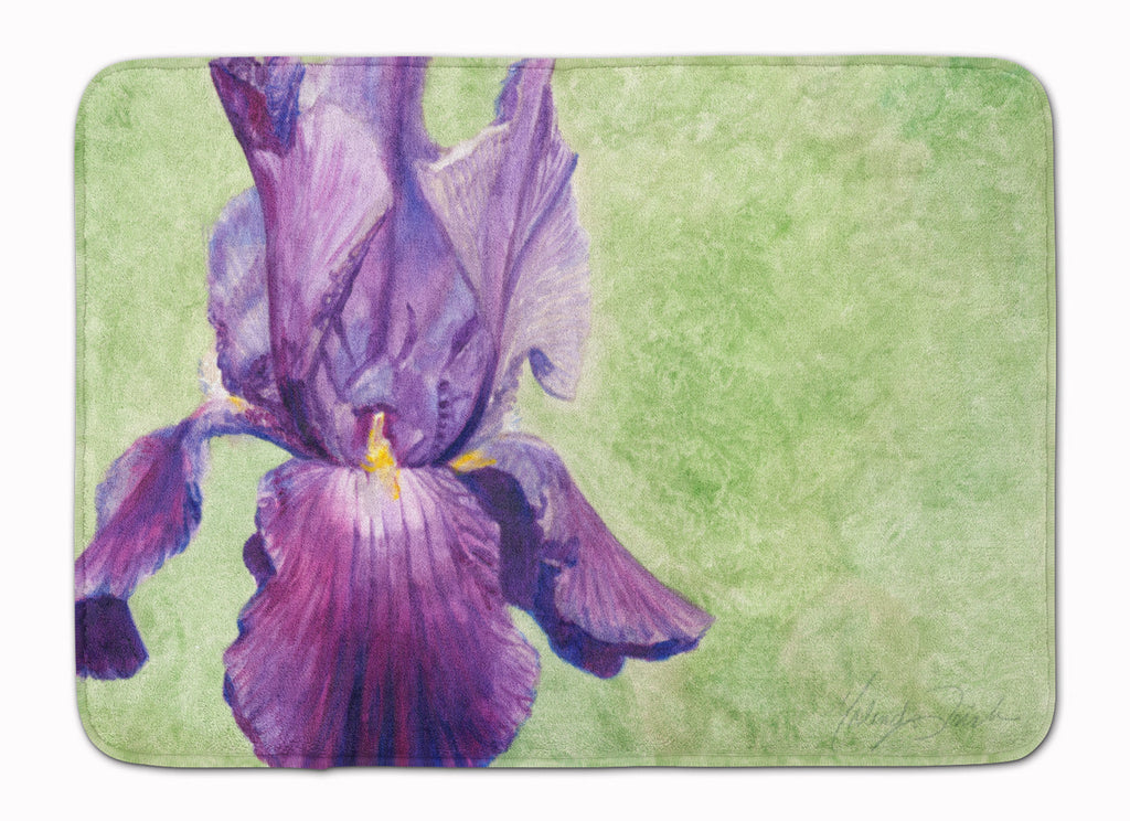 Purple Iris by Malenda Trick Memory Foam Kitchen Mat Machine Washable Anti-Fatigue Cushion Comfort Bath or Kitchen Rug