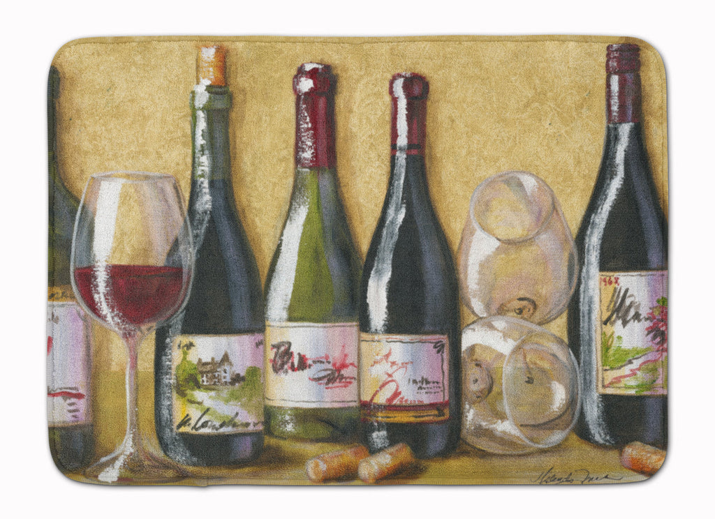Wine Du Vin by Malenda Trick Memory Foam Kitchen Mat Machine Washable Anti-Fatigue Cushion Comfort Bath or Kitchen Rug