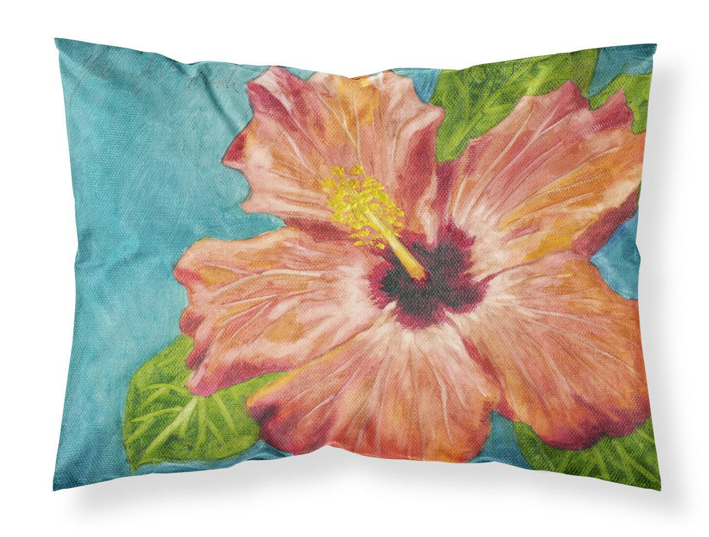 Coral Hibiscus by Malenda Trick Standard Pillowcase Lightweight Super Soft Easy Care Decorative Artwork Pillowcase, Standard
