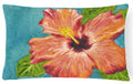 Coral Hibiscus by Malenda Trick Decorative Throw Pillow 12x16 Indoor Outdoor Accent Cushion, Fabric Cover with Insert for Sofa, Bed, Porch & Living Room