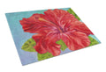 Red Hibiscus by Malenda Trick Cutting Board Tempered Glass Kitchen Cutting Surface, Heat Resistant Chopping, Non-Slip Feet, Food Prep & Serving