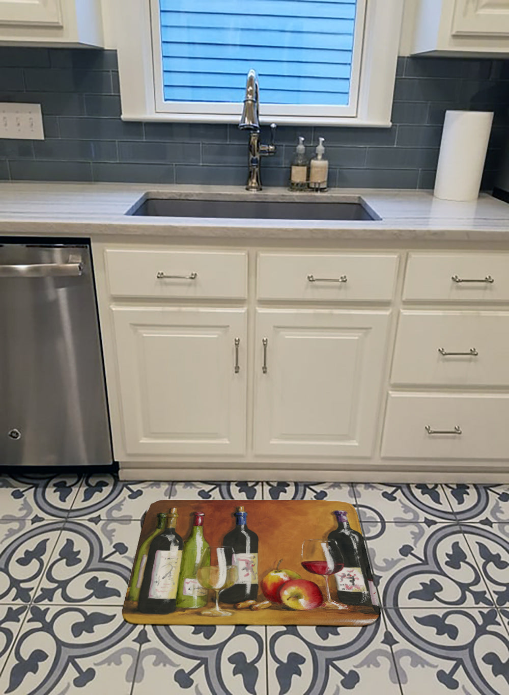 Wine by Malenda Trick Memory Foam Kitchen Mat Machine Washable Anti-Fatigue Cushion Comfort Bath or Kitchen Rug