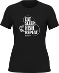 Eat Sleep Fish Repeat T-Shirt for Women