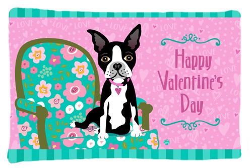 Happy Valentine's Day Boston Terrier Standard Pillowcase Lightweight Super Soft Easy Care Decorative Artwork Pillowcase, Standard