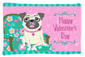 Happy Valentine's Day Pug Standard Pillowcase Lightweight Super Soft Easy Care Decorative Artwork Pillowcase, Standard