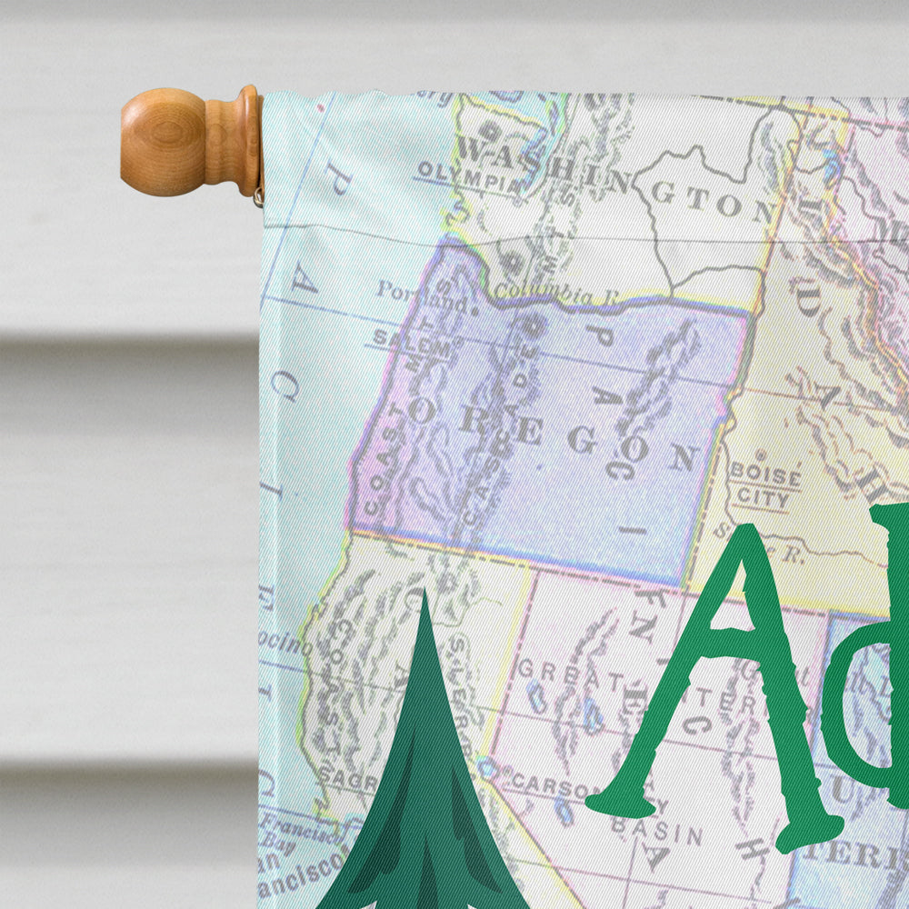 Let's Adventure Glamping Trailer House Flag 28x40 Porch Sleeve Pole Decorative Outside Yard Banner Artwork Wall Hanging, Polyester