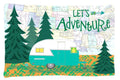 Let's Adventure Glamping Trailer Standard Pillowcase Lightweight Super Soft Easy Care Decorative Artwork Pillowcase, Standard