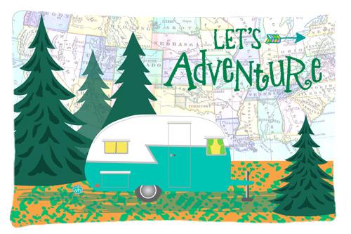 Let's Adventure Glamping Trailer Standard Pillowcase Lightweight Super Soft Easy Care Decorative Artwork Pillowcase, Standard
