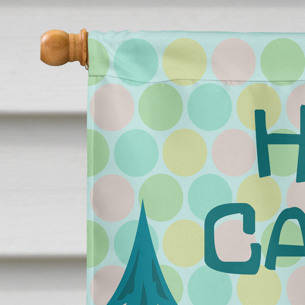 Happy Campers Glamping Trailer House Flag 28x40 Porch Sleeve Pole Decorative Outside Yard Banner Artwork Wall Hanging, Polyester