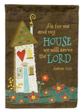 As For Me And My House House Flag 28x40 Porch Sleeve Pole Decorative Outside Yard Banner Artwork Wall Hanging, Polyester