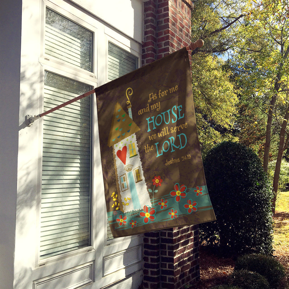 As For Me And My House House Flag 28x40 Porch Sleeve Pole Decorative Outside Yard Banner Artwork Wall Hanging, Polyester