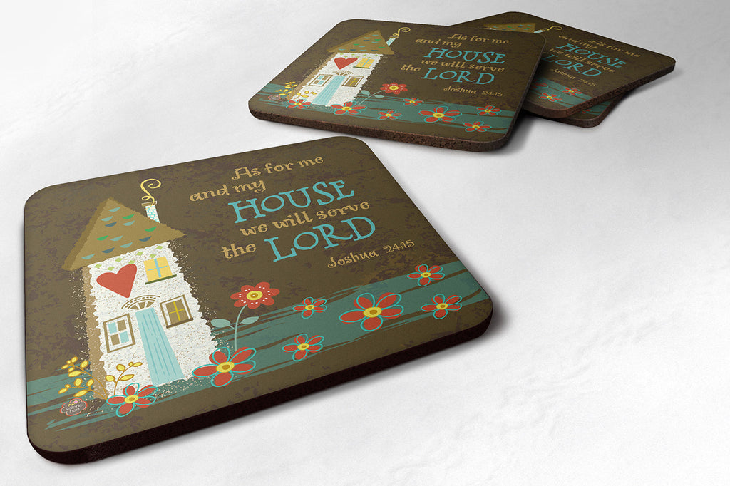 As For Me And My House Foam Coasters Set of 4 Cup Coasters for Indoor Outdoor, Tabletop Protection, Anti Slip, Mouse pad Material
