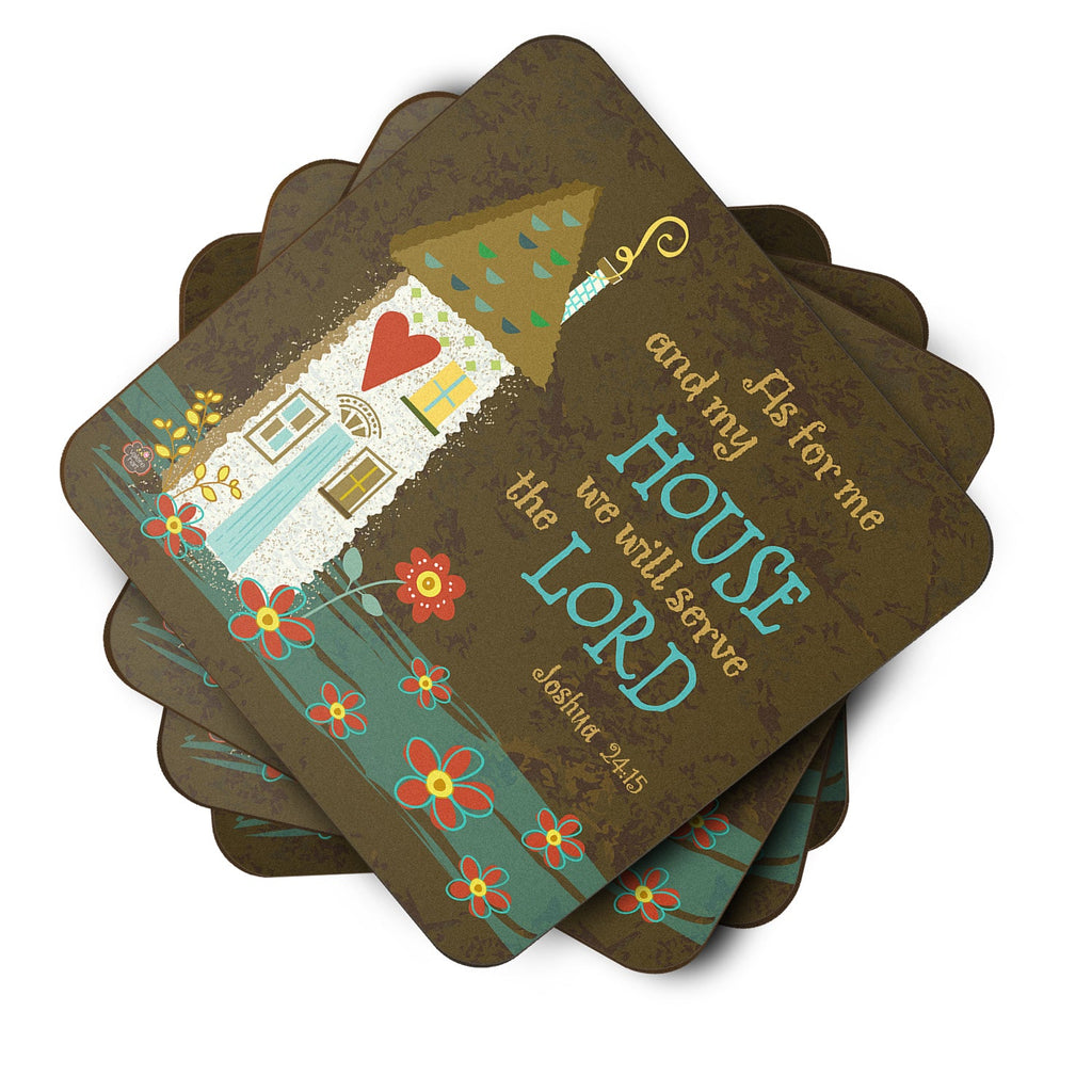 As For Me And My House Foam Coasters Set of 4 Cup Coasters for Indoor Outdoor, Tabletop Protection, Anti Slip, Mouse pad Material