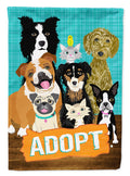 Adopt Pets Adoption House Flag 28x40 Porch Sleeve Pole Decorative Outside Yard Banner Artwork Wall Hanging, Polyester