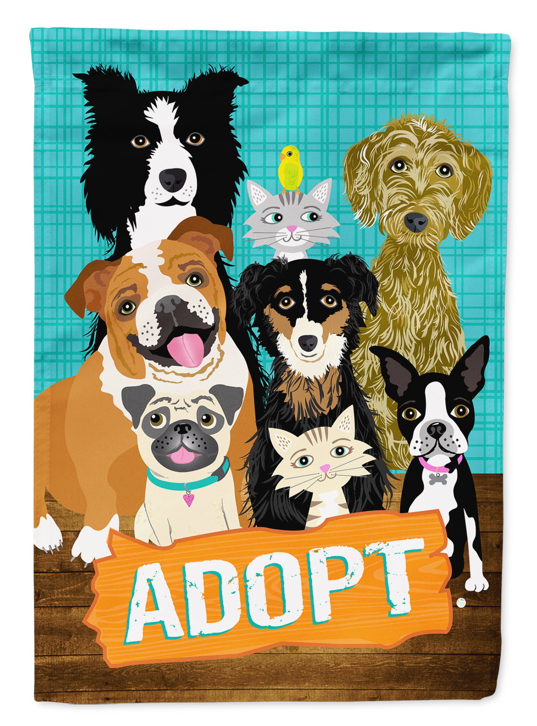 Adopt Pets Adoption Garden Flag Mailbox Decorative Yard Banner Outside Patio Artwork for Flower Beds, Garden Size, Multicolor