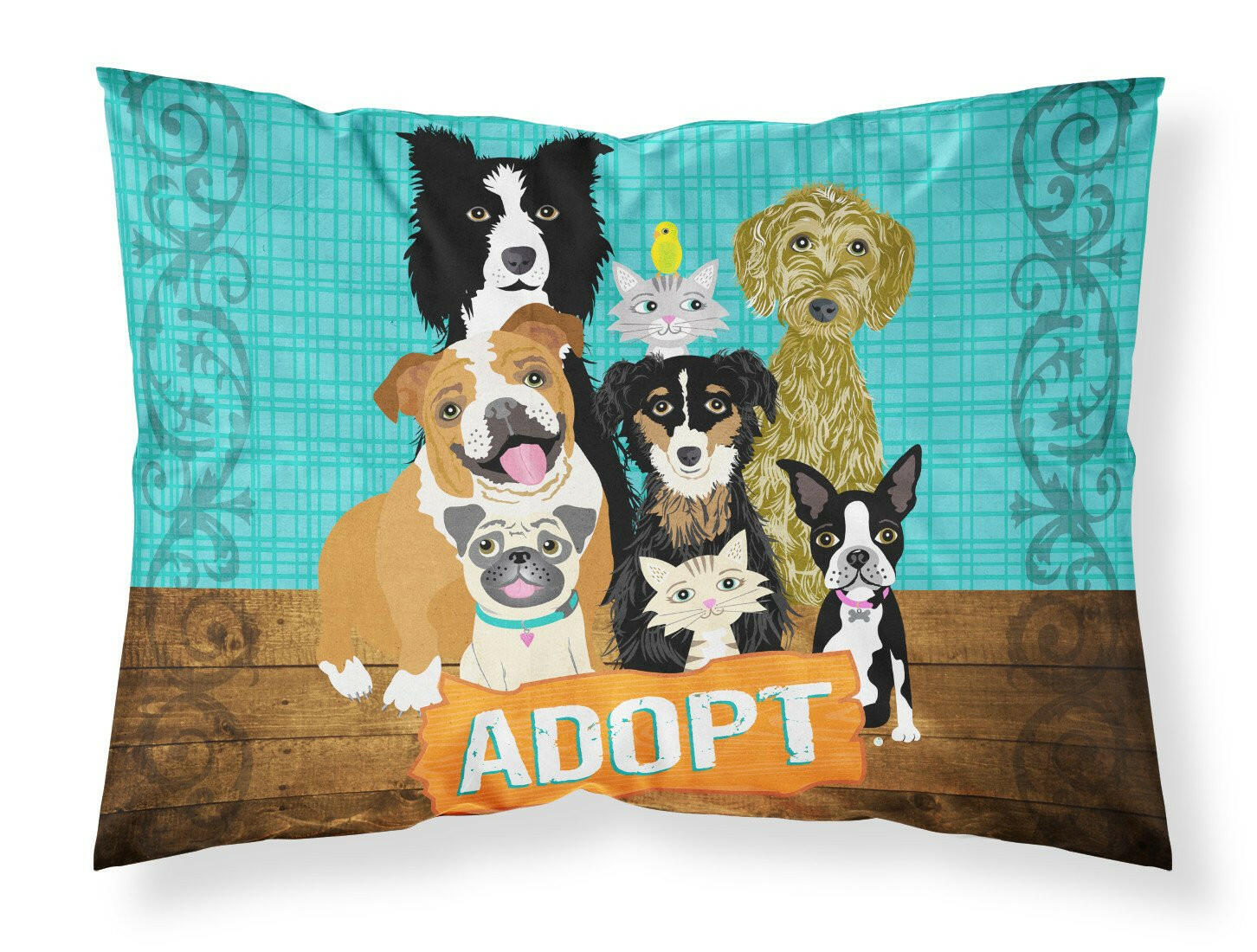 Adopt Pets Adoption Standard Pillowcase Lightweight Super Soft Easy Care Decorative Artwork Pillowcase, Standard