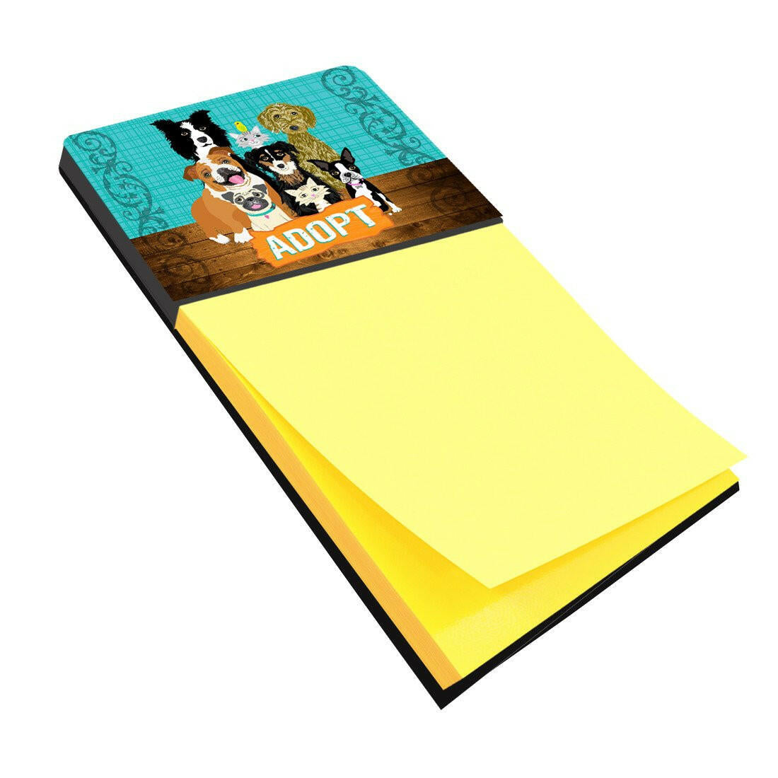 Adopt Pets Adoption Watercolor Sticky Note Holder Refillable Dispenser Desk Accessory 3x3 Pad Gift