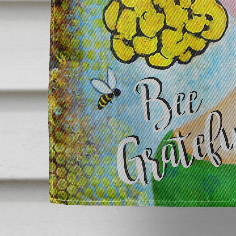 Bee Grateful Girl with Beehive House Flag 28x40 Porch Sleeve Pole Decorative Outside Yard Banner Artwork Wall Hanging, Polyester