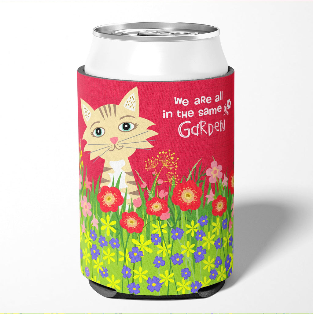 Garden Cat Can or Bottle Hugger Cooler Sleeve for Standard 12 oz Cans, Insulated Foam Beer & Soda Can Hugger Reusable