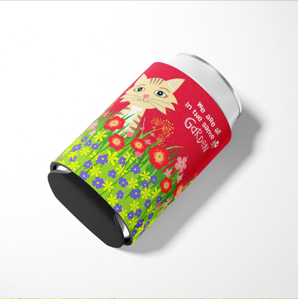 Garden Cat Can or Bottle Hugger Cooler Sleeve for Standard 12 oz Cans, Insulated Foam Beer & Soda Can Hugger Reusable