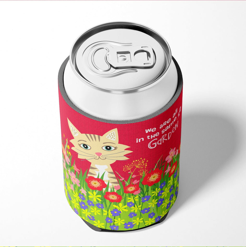 Garden Cat Can or Bottle Hugger Cooler Sleeve for Standard 12 oz Cans, Insulated Foam Beer & Soda Can Hugger Reusable