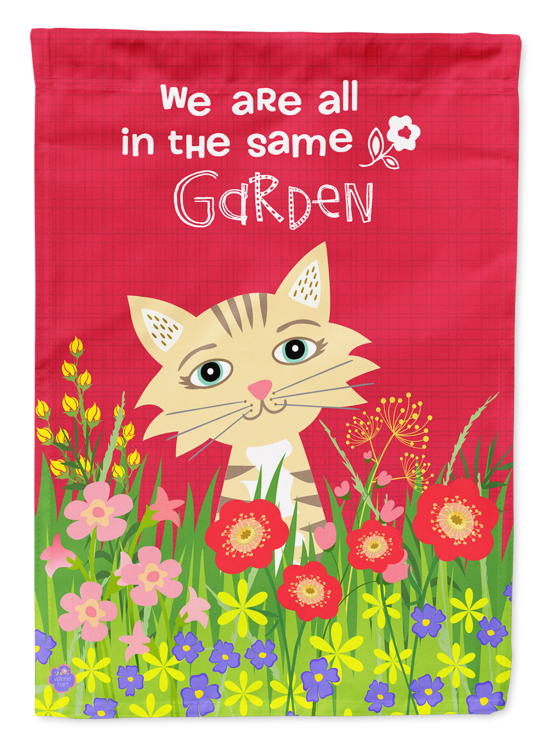 Garden Cat House Flag 28x40 Porch Sleeve Pole Decorative Outside Yard Banner Artwork Wall Hanging, Polyester