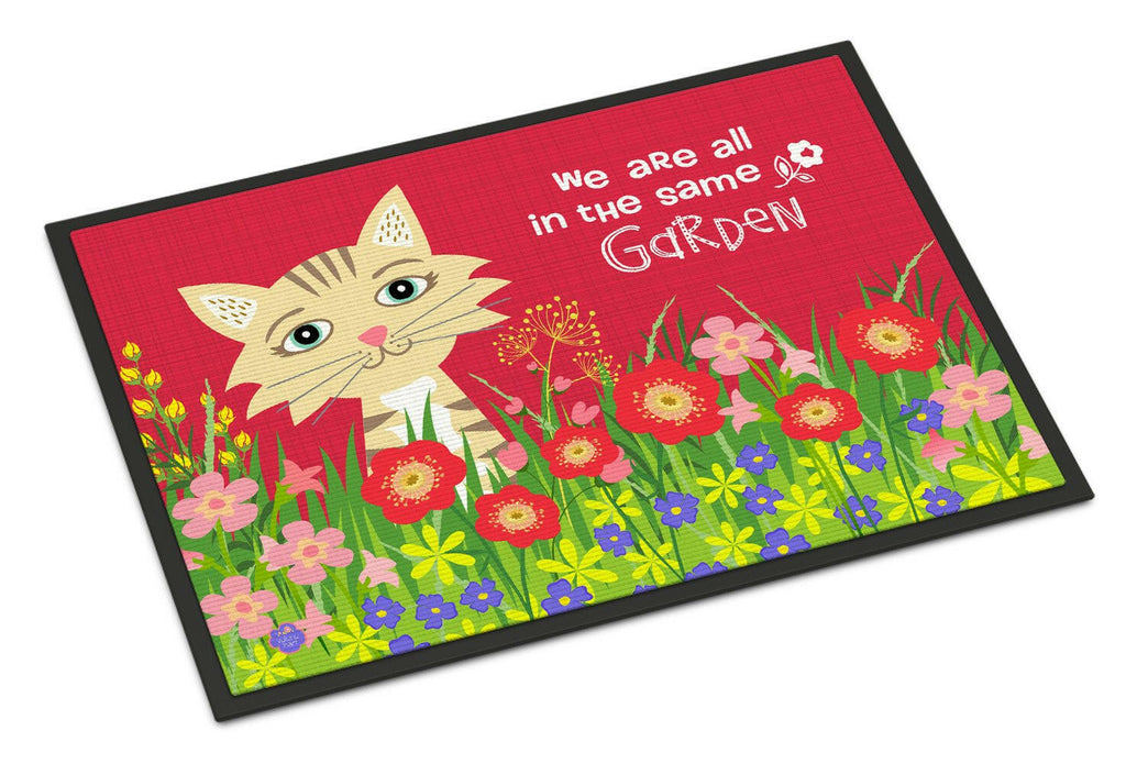 Garden Cat Doormat Indoor Outdoor 24H X 36W Front Door Mat Rugs for Entryway, Non Slip Washable Low Pile,