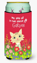 Garden Cat Tall Boy Hugger Can Cooler Sleeve Machine Washable Drink Collapsible Insulator Beverage Insulated Holder