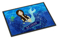 Welcome Mermaid Doormat Indoor Outdoor 24H X 36W Front Door Mat Rugs for Entryway, Non Slip Washable Low Pile,