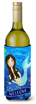 Welcome Mermaid Wine Bottle Hugger Gift Sleeve for Standard 750 ml Bottles, Insulated Reusable Also Fits Mini Shot & Pint Bottles