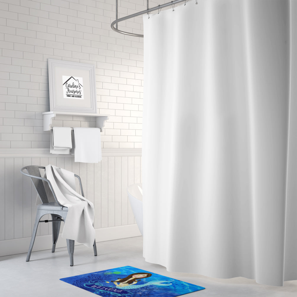 Welcome Mermaid Memory Foam Kitchen Mat Machine Washable Anti-Fatigue Cushion Comfort Bath or Kitchen Rug