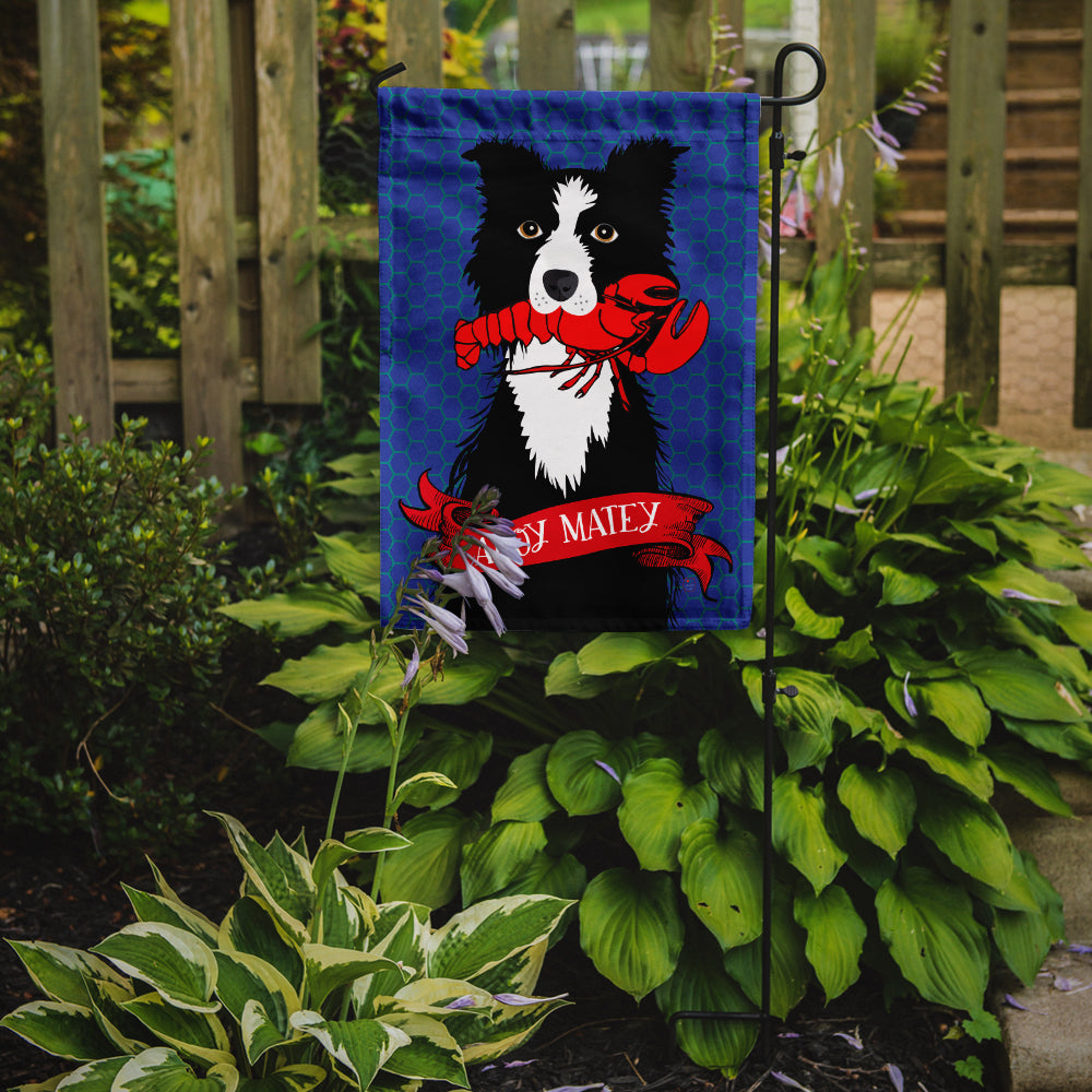 Ahoy Matey Nautical Border Collie Garden Flag Mailbox Decorative Yard Banner Outside Patio Artwork for Flower Beds, Garden Size, Multicolor
