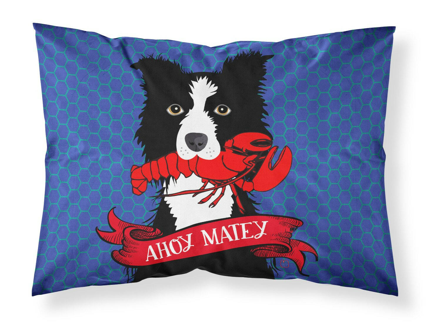 Ahoy Matey Nautical Border Collie Standard Pillowcase Lightweight Super Soft Easy Care Decorative Artwork Pillowcase, Standard