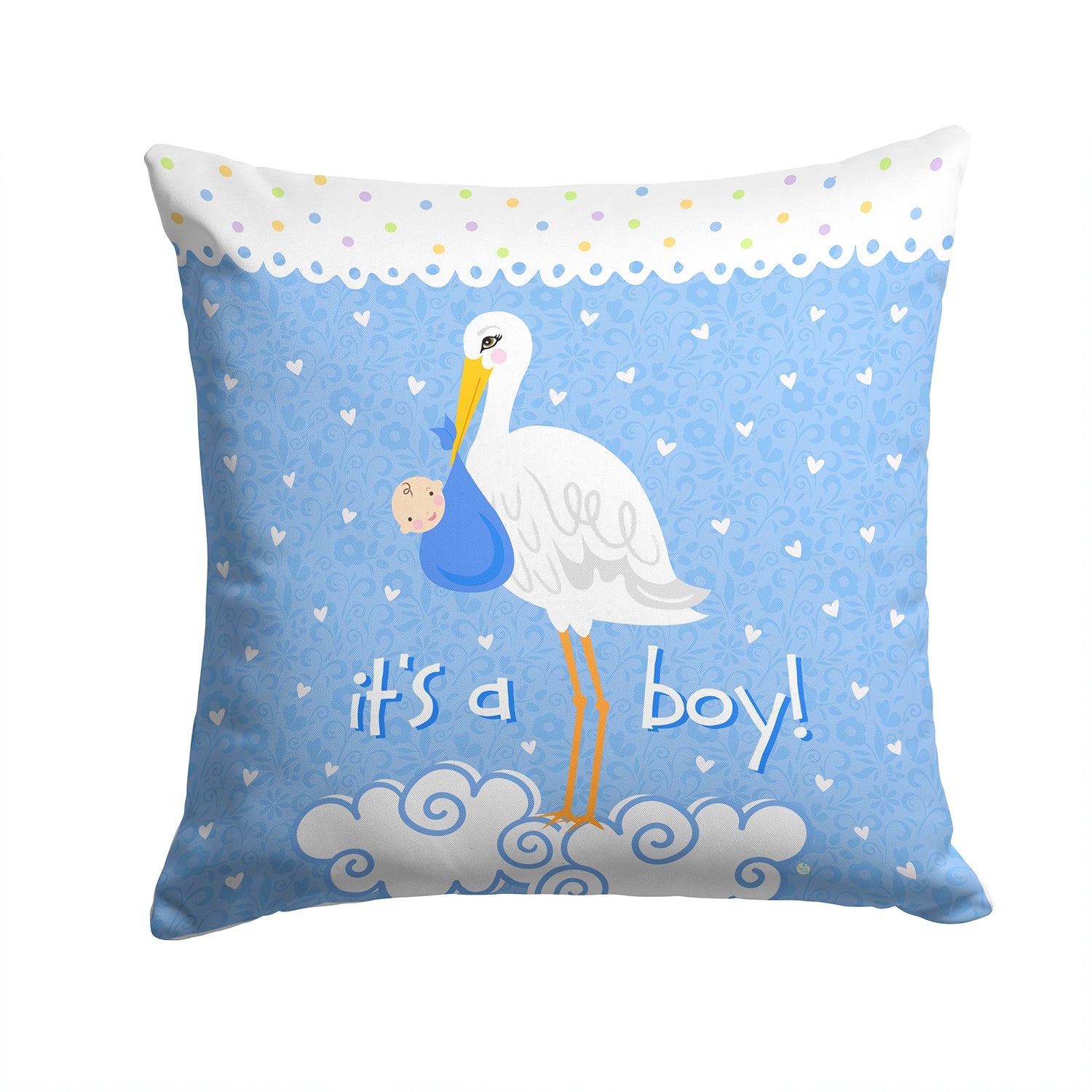 It's a Baby Boy Decorative Throw Pillow 14x14 Indoor Outdoor Accent Cushion, Fabric Cover with Insert for Sofa, Bed, Porch & Living Room