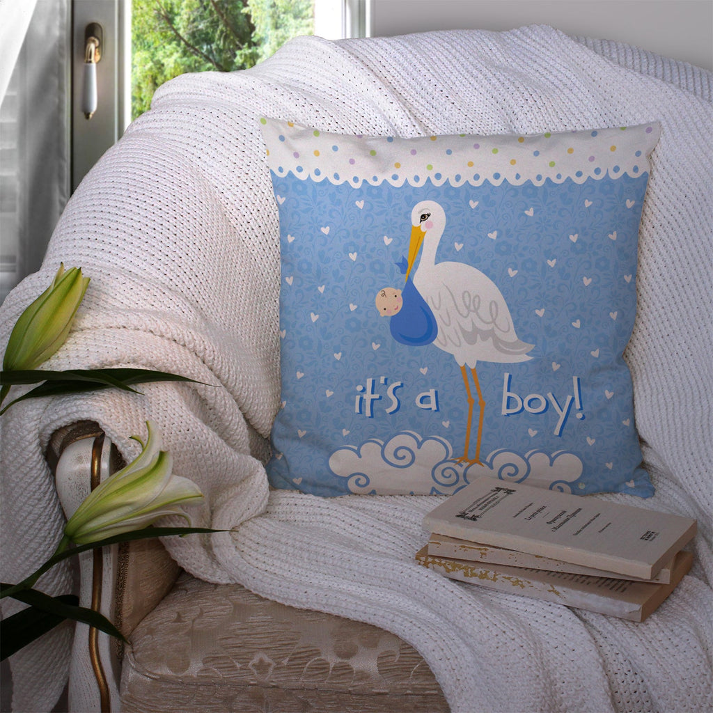 It's a Baby Boy Decorative Throw Pillow 14x14 Indoor Outdoor Accent Cushion, Fabric Cover with Insert for Sofa, Bed, Porch & Living Room