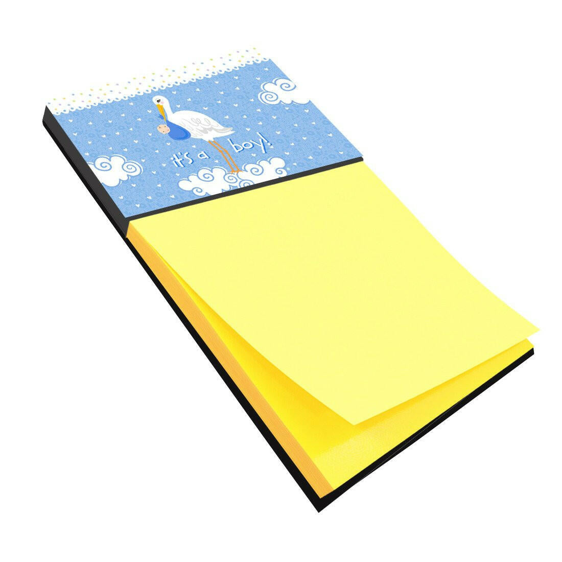 It's a Baby Boy Watercolor Sticky Note Holder Refillable Dispenser Desk Accessory 3x3 Pad Gift