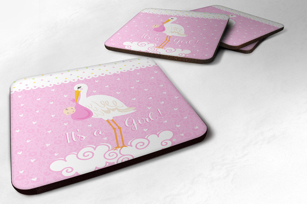 It's a Baby Girl Foam Coasters Set of 4 Cup Coasters for Indoor Outdoor, Tabletop Protection, Anti Slip, Mouse pad Material