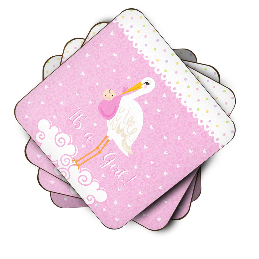 It's a Baby Girl Foam Coasters Set of 4 Cup Coasters for Indoor Outdoor, Tabletop Protection, Anti Slip, Mouse pad Material