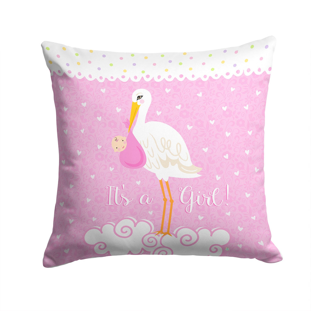 It's a Baby Girl Decorative Throw Pillow 14x14 Indoor Outdoor Accent Cushion, Fabric Cover with Insert for Sofa, Bed, Porch & Living Room